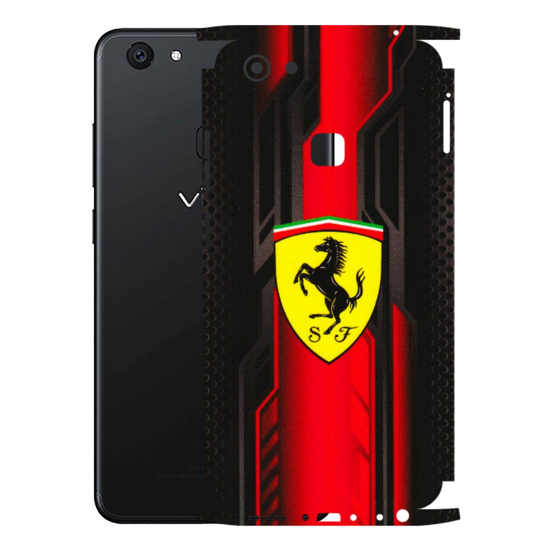 VIVO Z/V/X/T/U/S Series Phone Skins (All Models) - Black Ferrari Logo - 3D Embossed Finish (L-253) Vivo V7 Plus