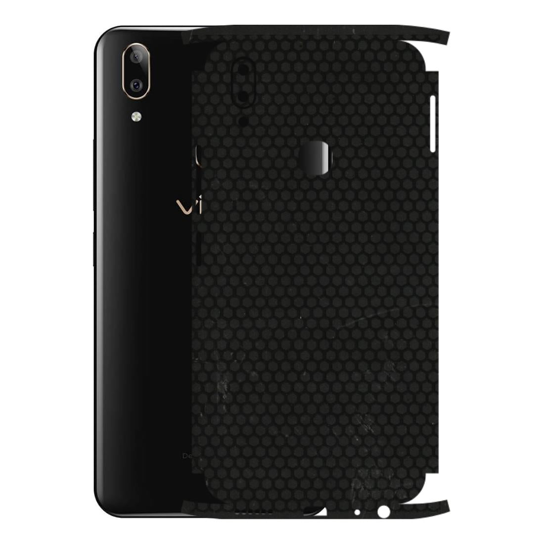 VIVO Z/V/X/T/U/S Series Phone Skins (All Models) - Black honeycomb - 3D Embossed Finish (L-114) Vivo V9 Pro