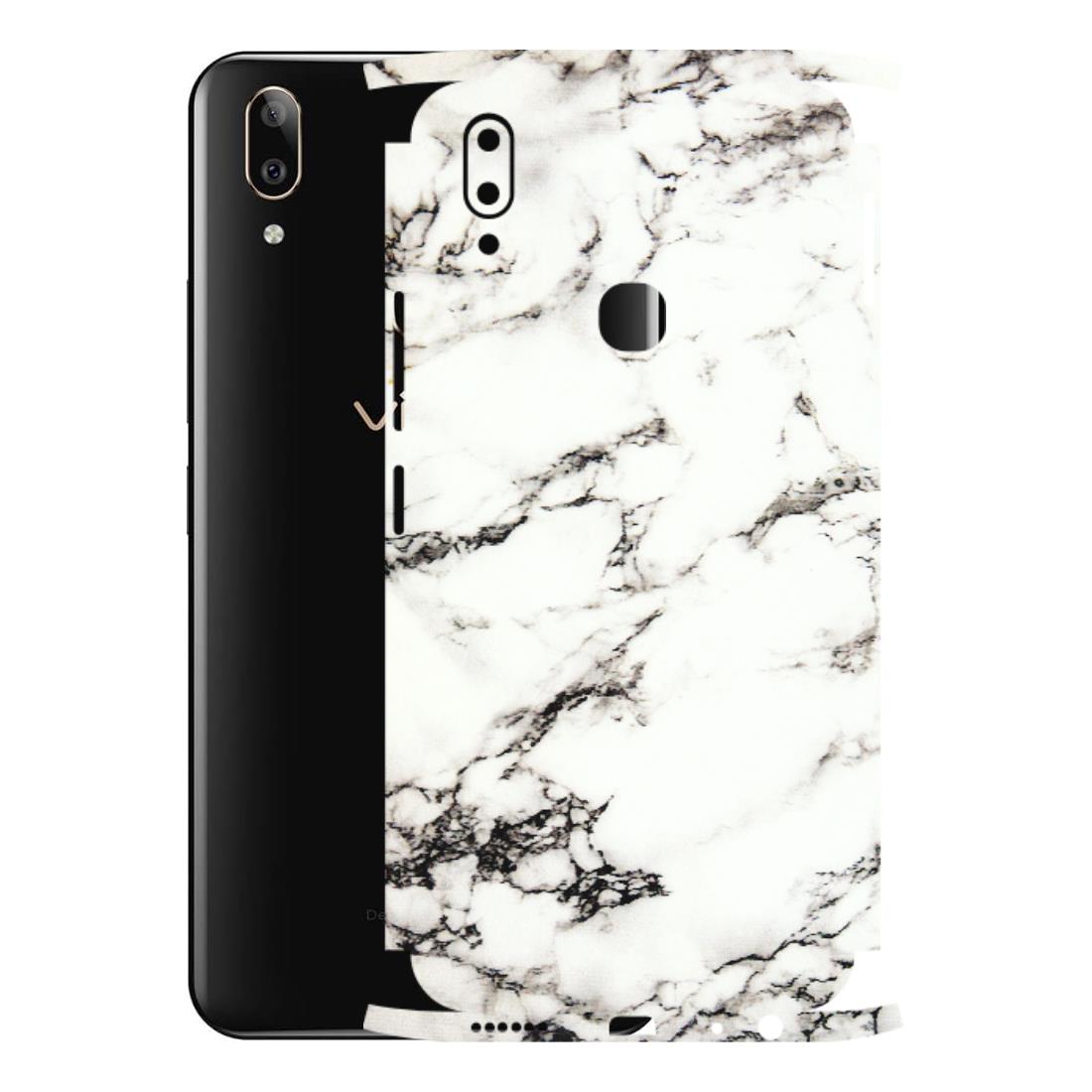 VIVO Z/V/X/T/U/S Series Phone Skins (All Models) - Black and White Marble Texture - 3D Embossed Finish (L-124) Vivo V9 Pro