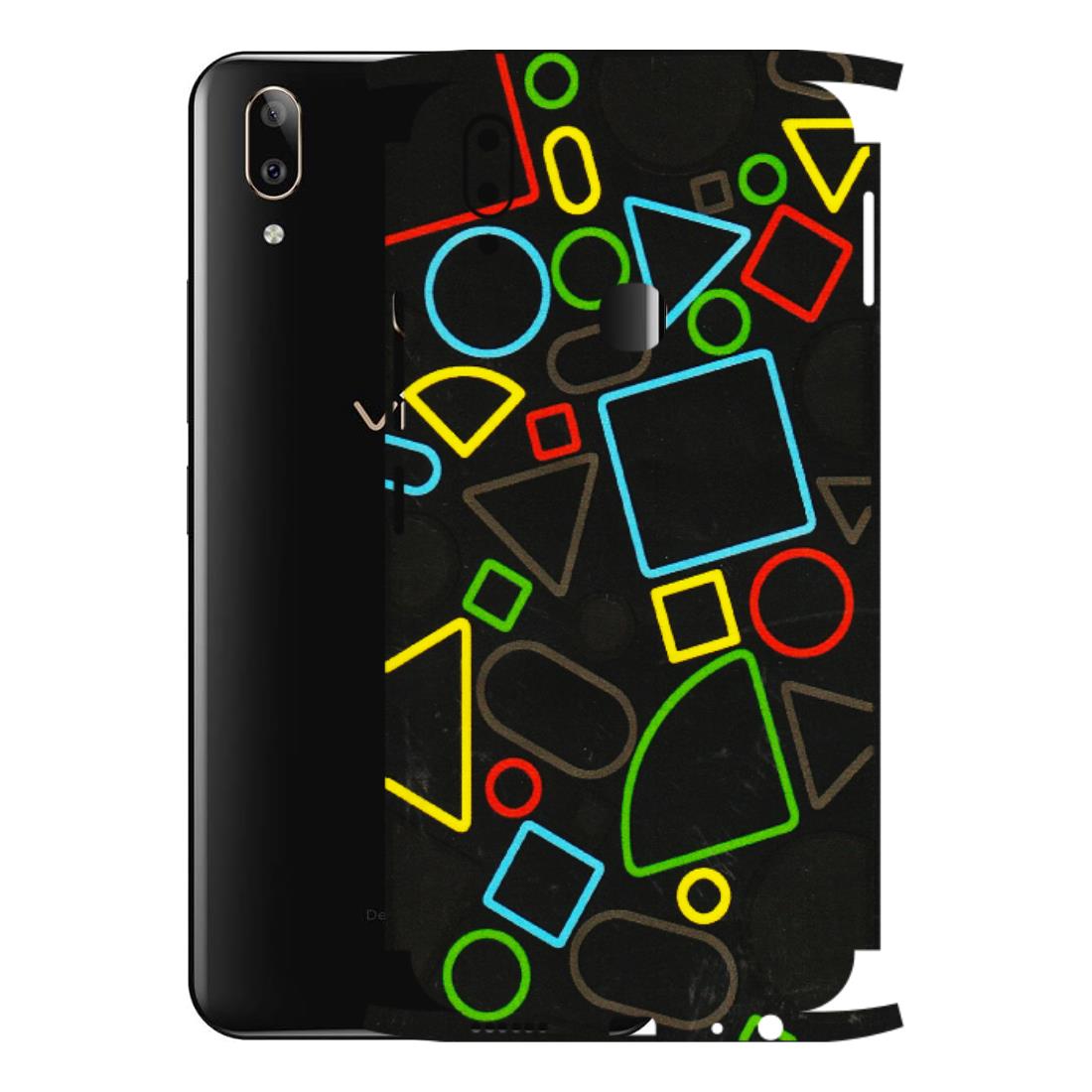VIVO Z/V/X/T/U/S Series Phone Skins (All Models) - Black Shapes - 3D Embossed Finish (L-131) Vivo V9 Pro