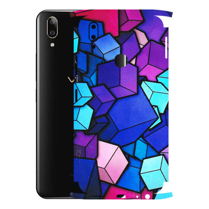 VIVO Z/V/X/T/U/S Series Phone Skins (All Models) - Cube Doodle - 3D Embossed Finish (L-141) Vivo V9 Pro