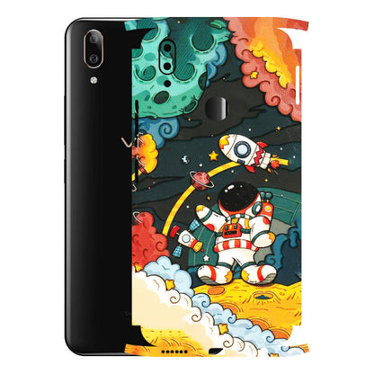 VIVO Z/V/X/T/U/S Series Phone Skins (All Models) - Astronauts & Spaceship - 3D Embossed Finish (L-145) Vivo V9 Pro