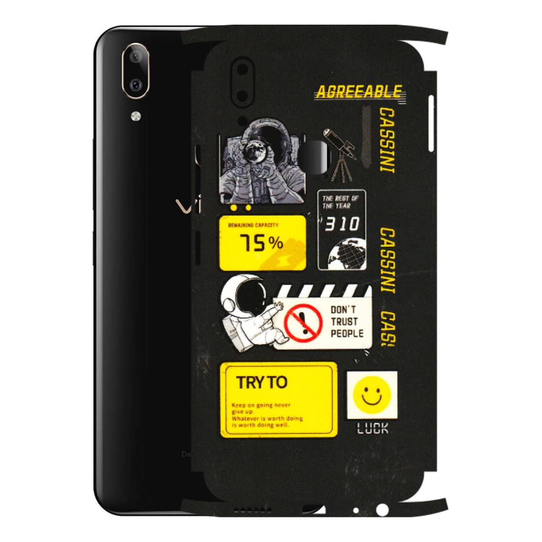 VIVO Z/V/X/T/U/S Series Phone Skins (All Models) - Black Cassini - 3D Embossed Finish (L-161) Vivo V9 Pro