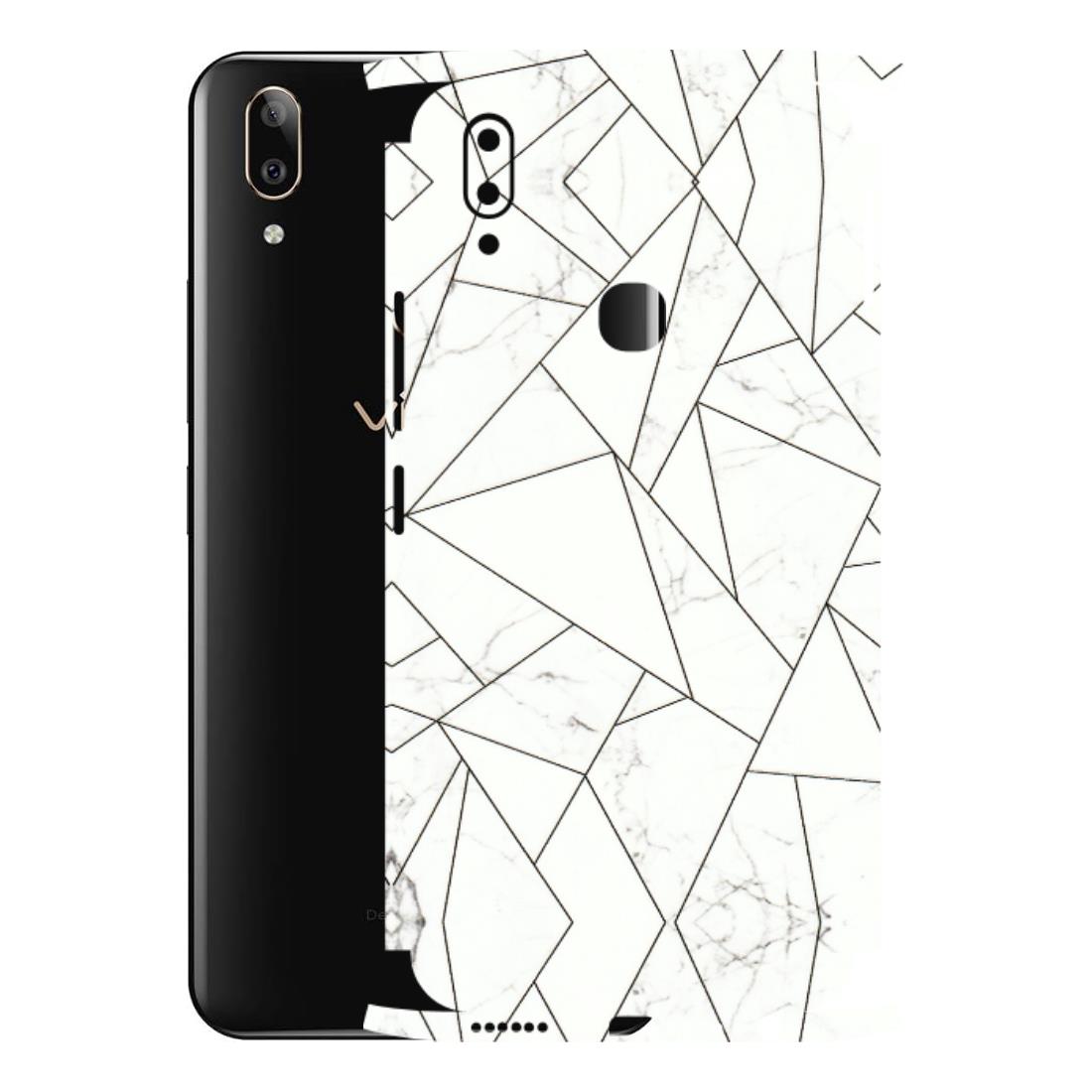 VIVO Z/V/X/T/U/S Series Phone Skins (All Models) - Luxury White Marble Effect - 3D Embossed Finish (L-168) Vivo V9 Pro
