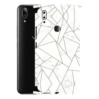 VIVO Z/V/X/T/U/S Series Phone Skins (All Models) - Luxury White Marble Effect - 3D Embossed Finish (L-168) Vivo V9 Pro