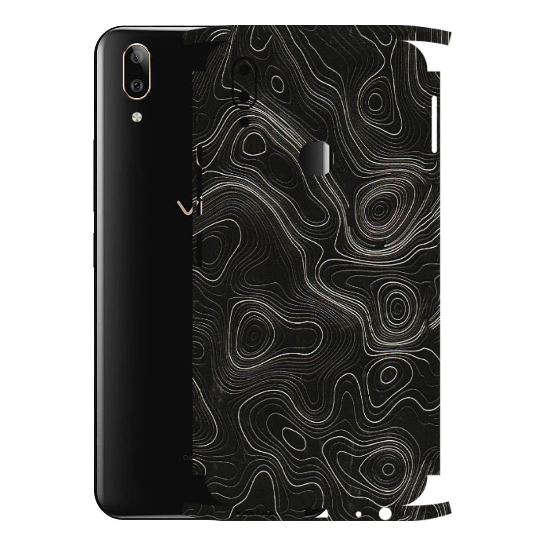 VIVO Z/V/X/T/U/S Series Phone Skins (All Models) - Black Swirl - 3D Embossed Finish (L-196) Vivo V9 Pro