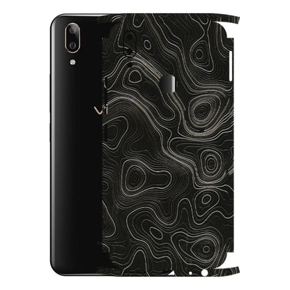 VIVO Z/V/X/T/U/S Series Phone Skins (All Models) - Black Swirl - 3D Embossed Finish (L-196) Vivo V9 Pro