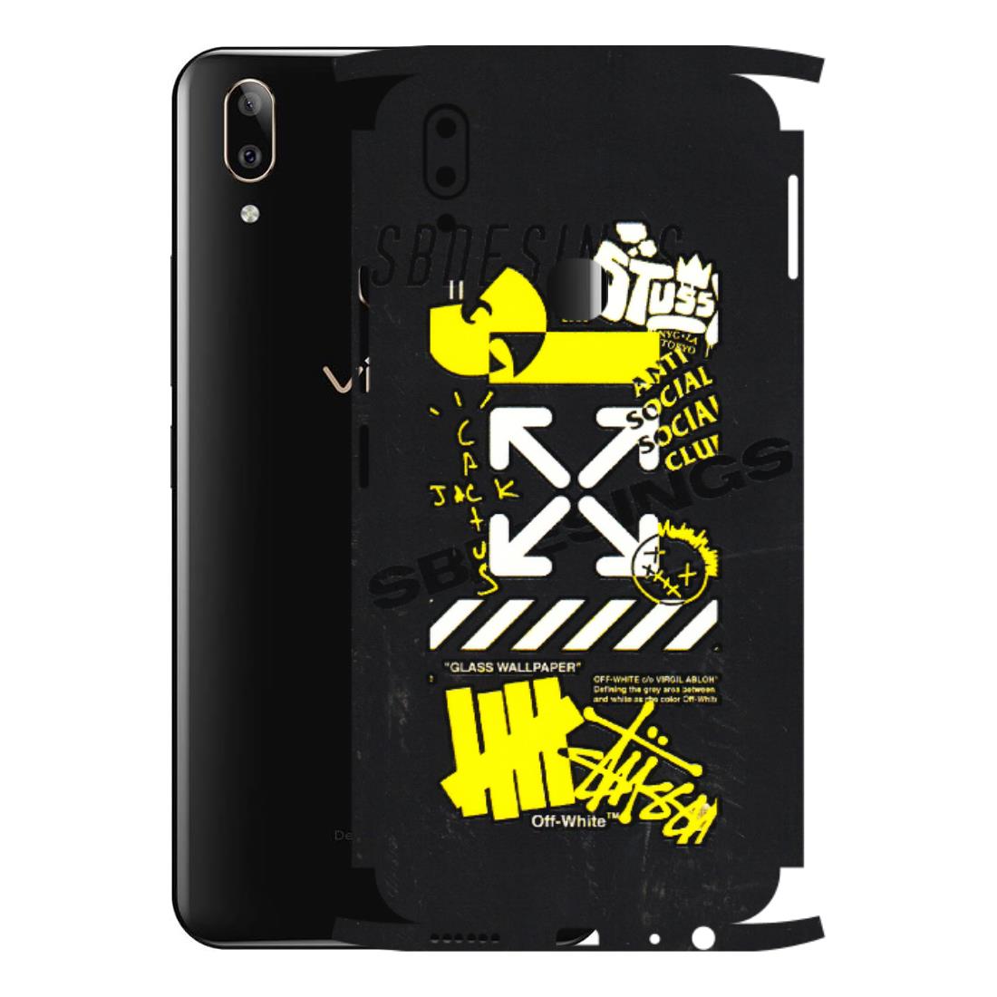 VIVO Z/V/X/T/U/S Series Phone Skins (All Models) - Anti Social Graffiti - 3D Embossed Finish (L-198) Vivo V9 Pro