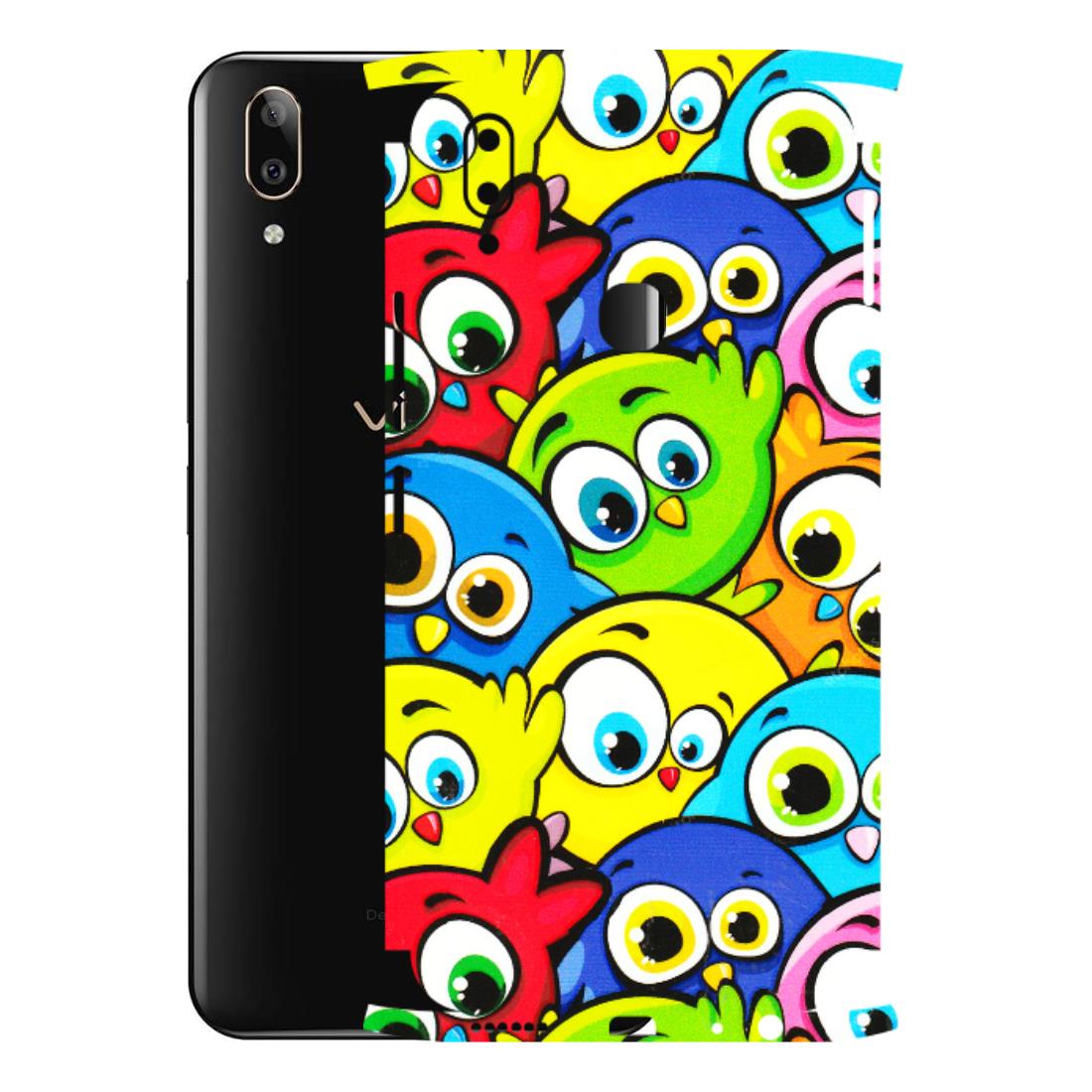 VIVO Z/V/X/T/U/S Series Phone Skins (All Models) - Cute Fluffy Birds - 3D Embossed Finish (L-213) Vivo V9 Pro