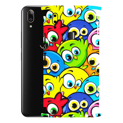 VIVO Z/V/X/T/U/S Series Phone Skins (All Models) - Cute Fluffy Birds - 3D Embossed Finish (L-213) Vivo V9 Pro