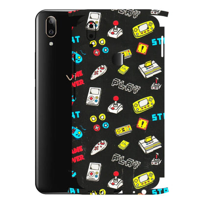VIVO Z/V/X/T/U/S Series Phone Skins (All Models) - Gaming Doodles - 3D Embossed Finish (L-224) Vivo V9 Pro