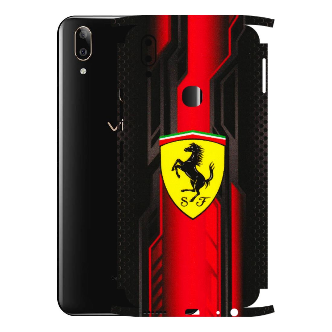 VIVO Z/V/X/T/U/S Series Phone Skins (All Models) - Black Ferrari Logo - 3D Embossed Finish (L-253) Vivo V9 Pro
