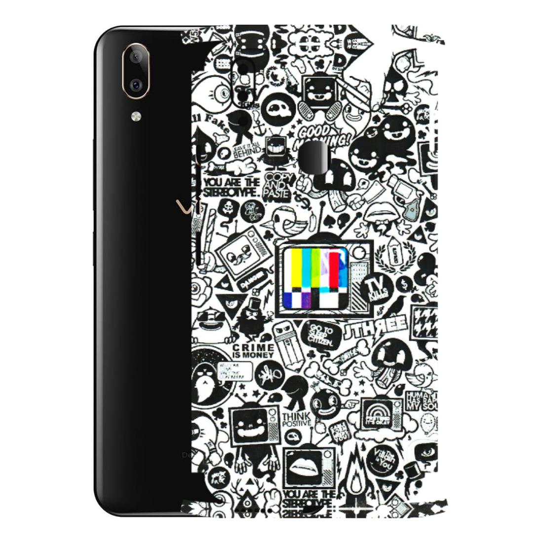 VIVO Z/V/X/T/U/S Series Phone Skins (All Models) - Doodles Positive Art - 3D Embossed Finish (L-263) Vivo V9 Pro