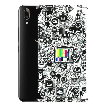 VIVO Z/V/X/T/U/S Series Phone Skins (All Models) - Doodles Positive Art - 3D Embossed Finish (L-263) Vivo V9 Pro