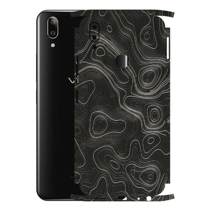 VIVO Z/V/X/T/U/S Series Phone Skins (All Models) - Abstract White Line Map - 3D Embossed Finish (L-269) Vivo V9 Pro