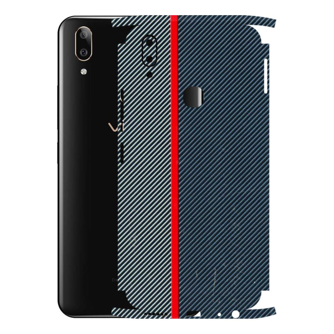 VIVO Z/V/X/T/U/S Series Phone Skins (All Models) - Blue Sober Lines - 3D Embossed Finish (L-305) Vivo V9 Pro