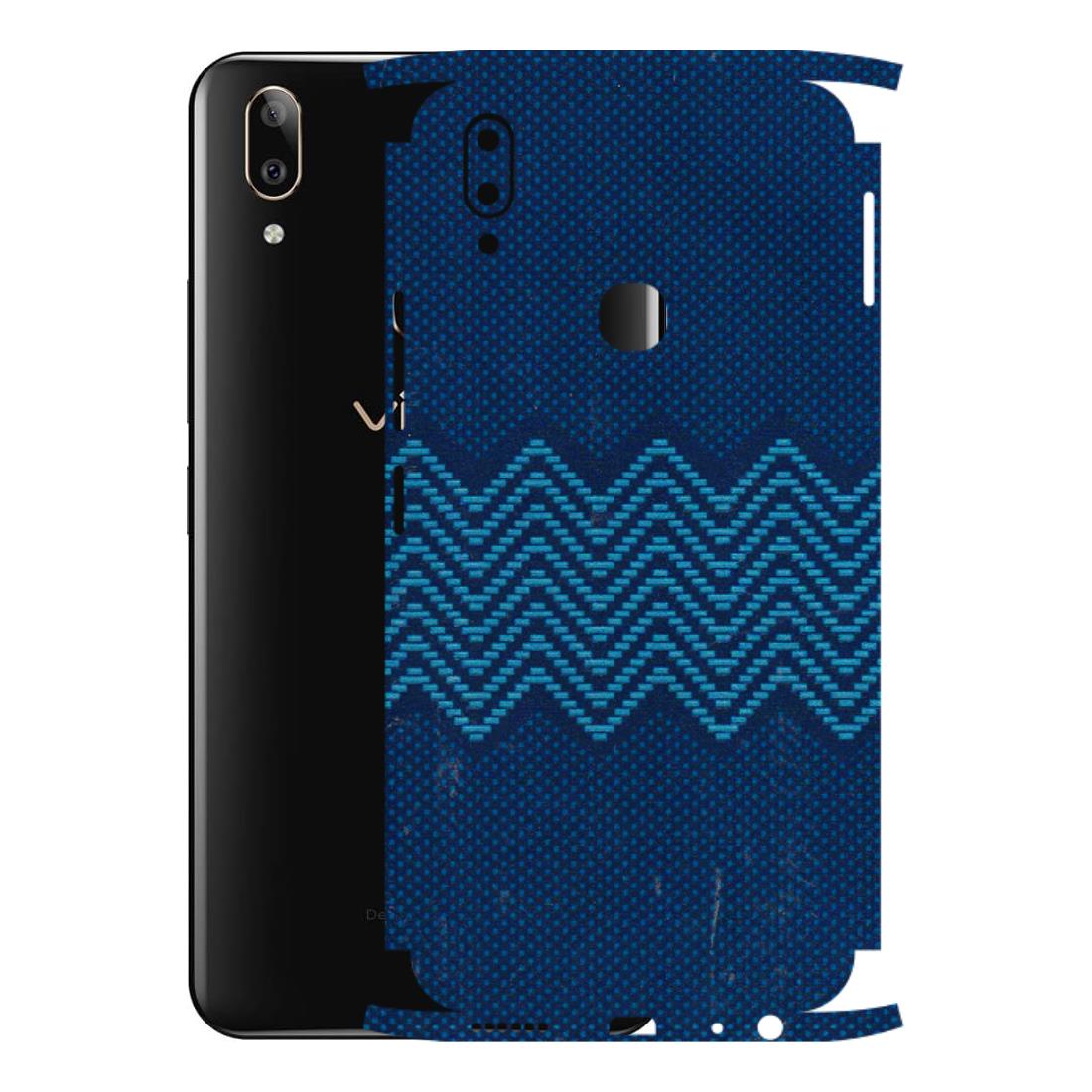 VIVO Z/V/X/T/U/S Series Phone Skins (All Models) - Blue Sober Waves - 3D Embossed Finish (L-306) Vivo V9 Pro
