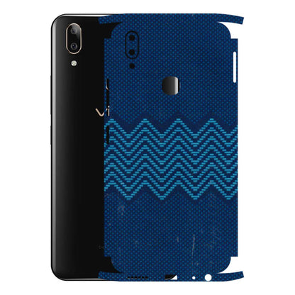 VIVO Z/V/X/T/U/S Series Phone Skins (All Models) - Blue Sober Waves - 3D Embossed Finish (L-306) Vivo V9 Pro