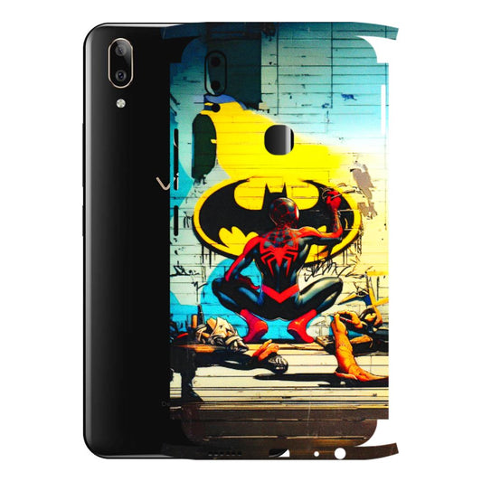 VIVO Z/V/X/T/U/S Series Phone Skins (All Models) - New Spiderman Bat Logo - 3D Embossed Finish (L-309) Vivo V9 Pro