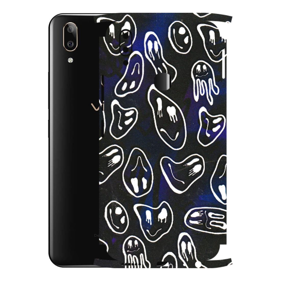 VIVO Z/V/X/T/U/S Series Phone Skins (All Models) - Distorted Smileys - 3D Embossed Finish (L-92) Vivo V9 Pro