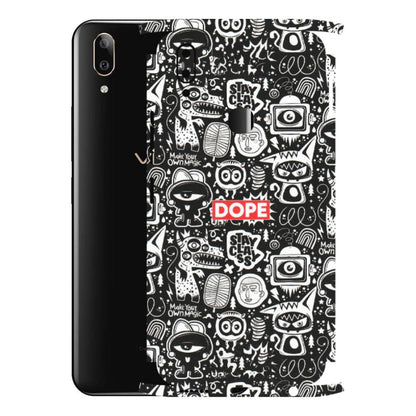VIVO Z/V/X/T/U/S Series Phone Skins (All Models) - Dope Stay Classy Black Doodles - Matte Finish (M-126) Vivo V9 Pro