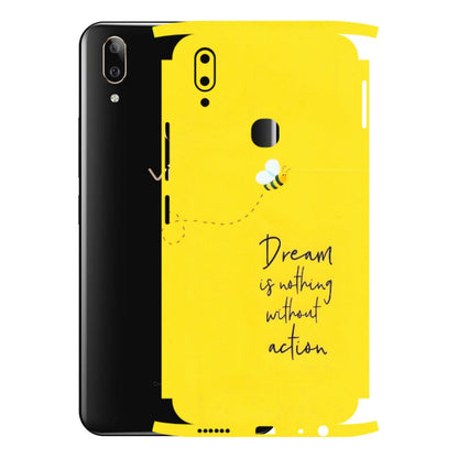 VIVO Z/V/X/T/U/S Series Phone Skins (All Models) - Dream Is Nothing Without Action - Matte Finish (M-138) Vivo V9 Pro
