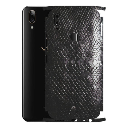 VIVO Z/V/X/T/U/S Series Phone Skins (All Models) - Black Snack Leather - Matte Finish (M-147) Vivo V9 Pro