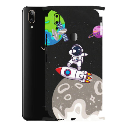 VIVO Z/V/X/T/U/S Series Phone Skins (All Models) - Astronaut Vibing Toon Running - Matte Finish (M-39) Vivo V9 Pro