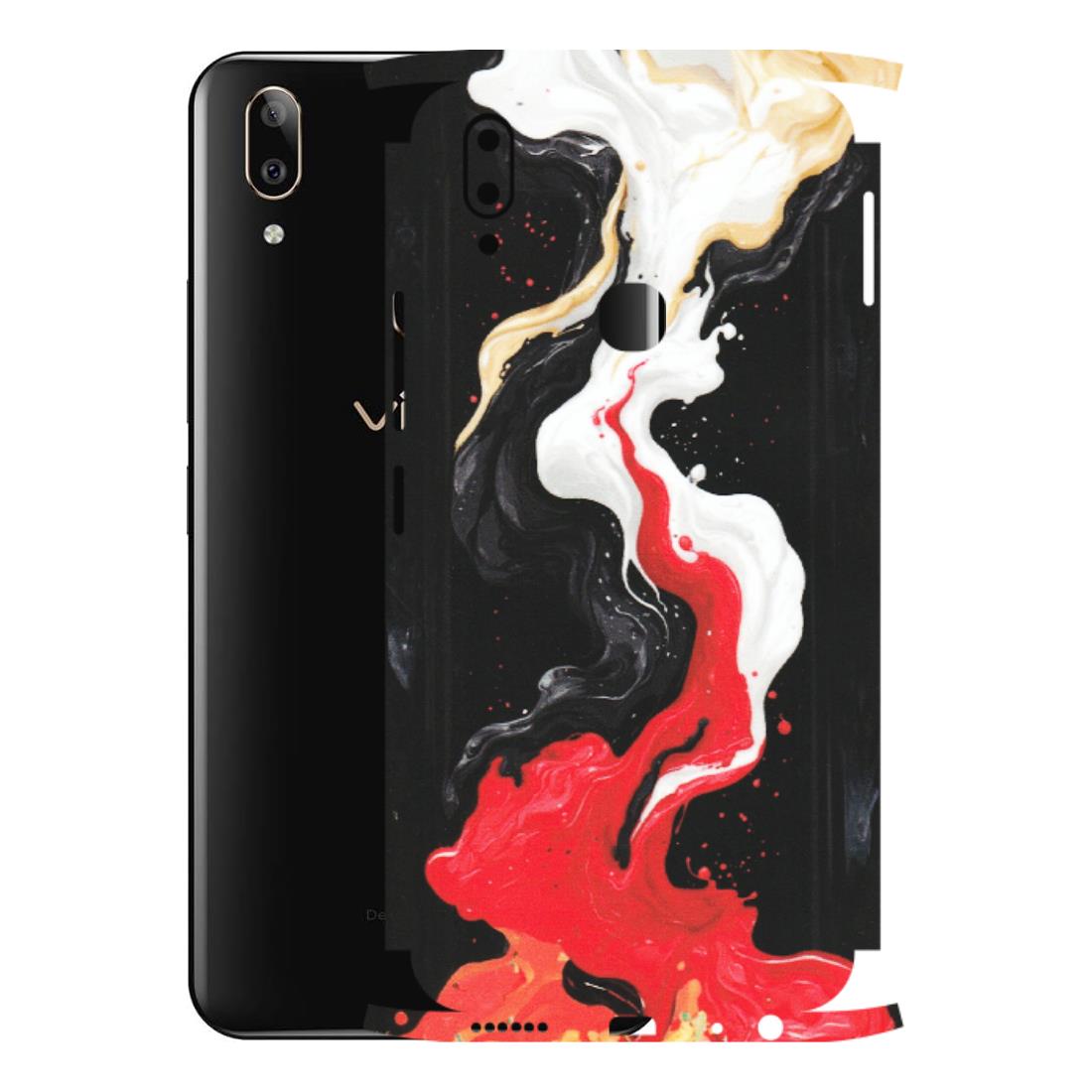 VIVO Z/V/X/T/U/S Series Phone Skins (All Models) - Black Red White Paint Splash Fusion - Matte Finish (M-56) Vivo V9 Pro