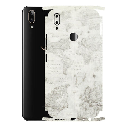 VIVO Z/V/X/T/U/S Series Phone Skins (All Models) - World Travel Map - Transparent Finish (T-04) Vivo V9 Pro