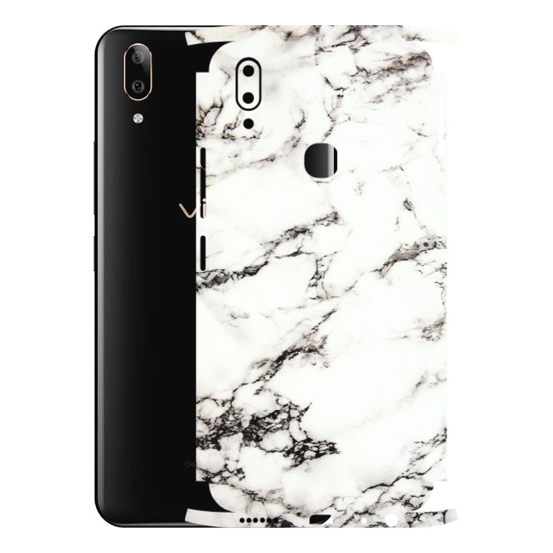 VIVO Z/V/X/T/U/S Series Phone Skins (All Models) - Black and White Marble Texture - 3D Embossed Finish (L-124) Vivo V9 Youth