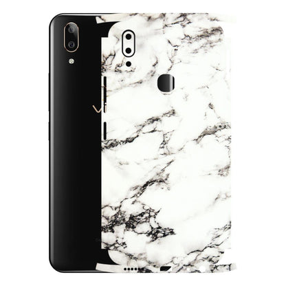 VIVO Z/V/X/T/U/S Series Phone Skins (All Models) - Black and White Marble Texture - 3D Embossed Finish (L-124) Vivo V9 Youth