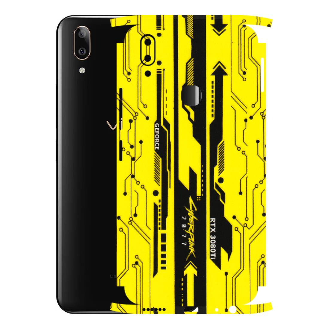 VIVO Z/V/X/T/U/S Series Phone Skins (All Models) - Yellow Cyberpunk - 3D Embossed Finish (L-93) Vivo V9 Youth