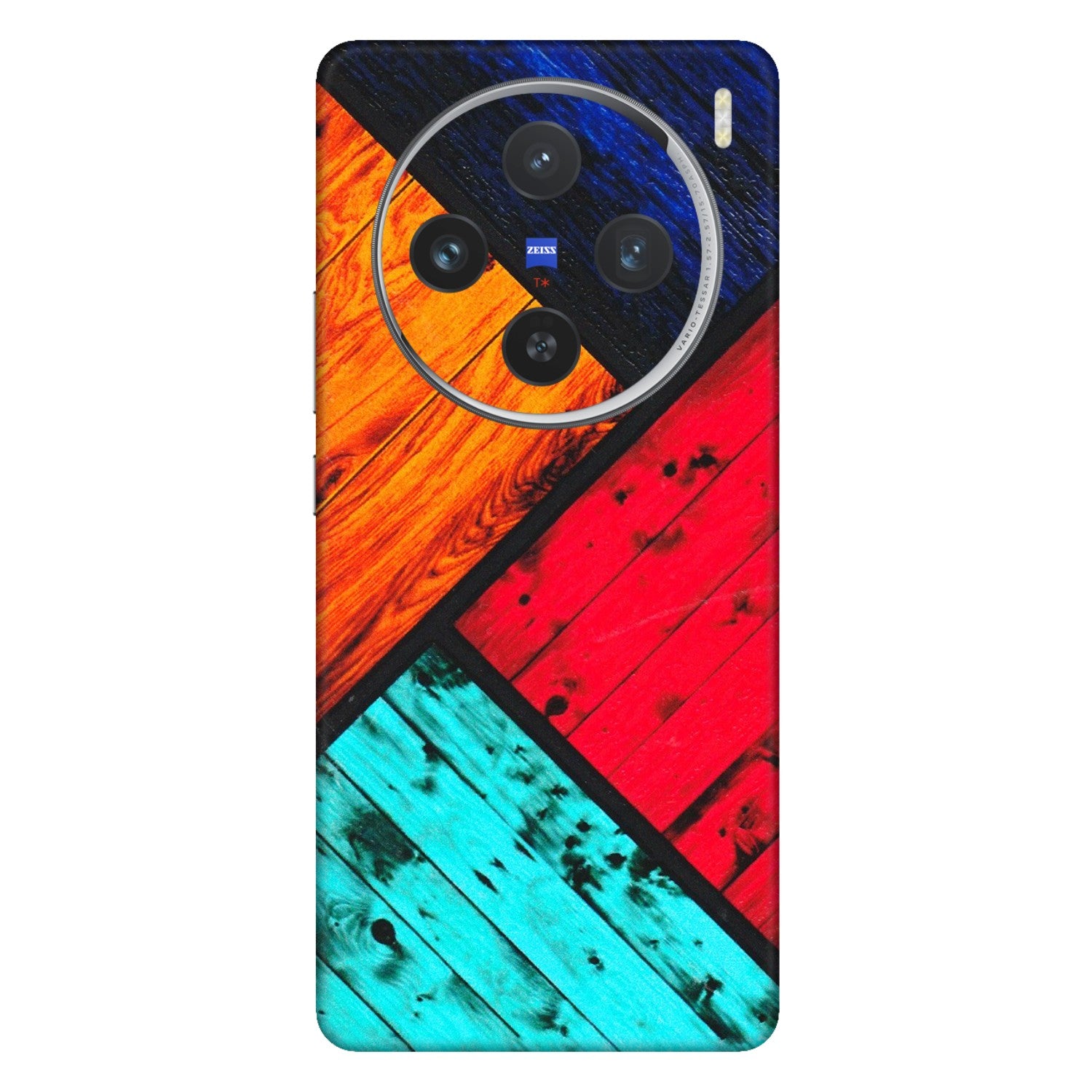 VIVO Z/V/X/T/U/S Series Phone Skins (All Models) - Colourful Wood Panels Abstract - 3D Embossed Finish (L-09) Vivo X100 (5G)