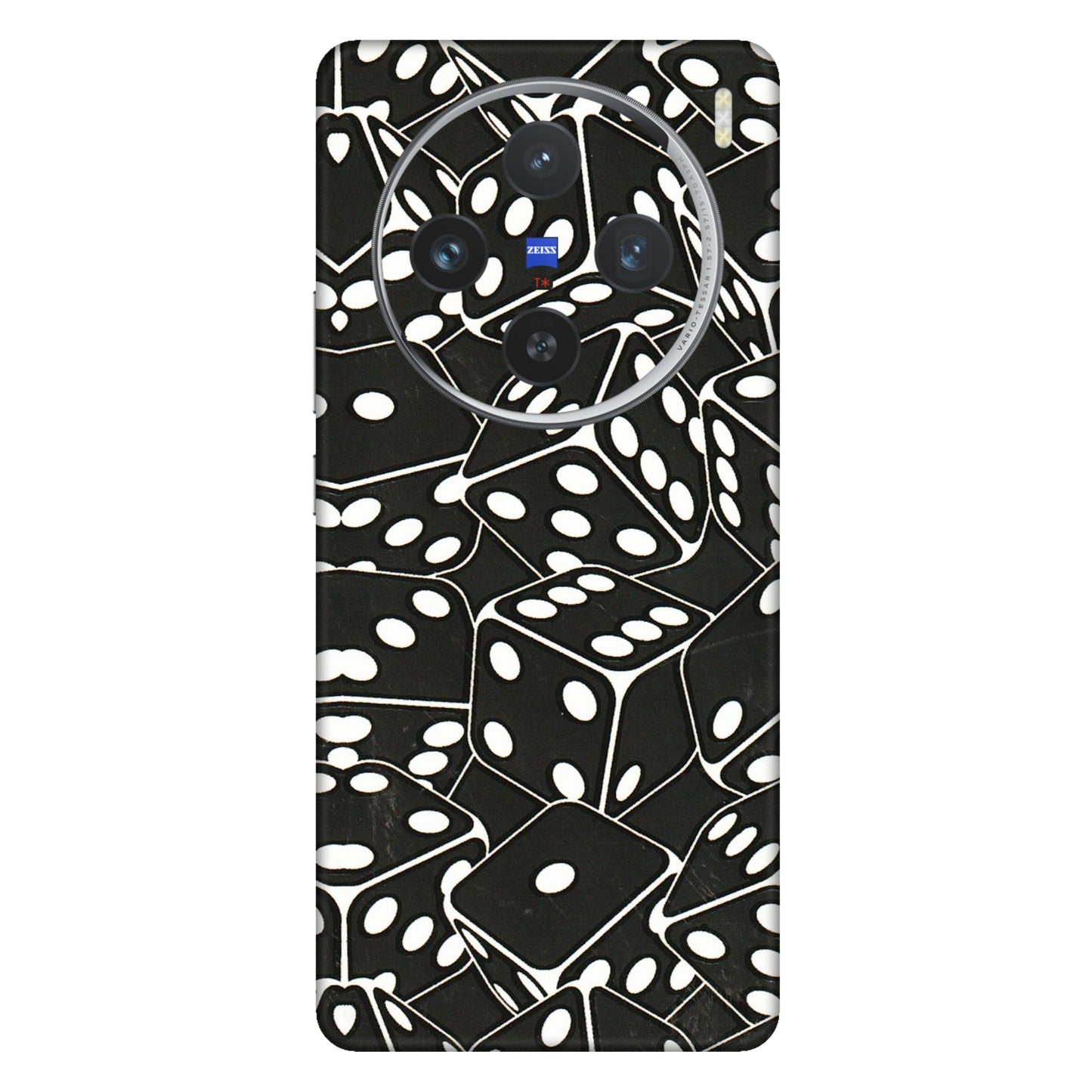 VIVO Z/V/X/T/U/S Series Phone Skins (All Models) - Big Black Dices - 3D Embossed Finish (L-106) Vivo X100 (5G)