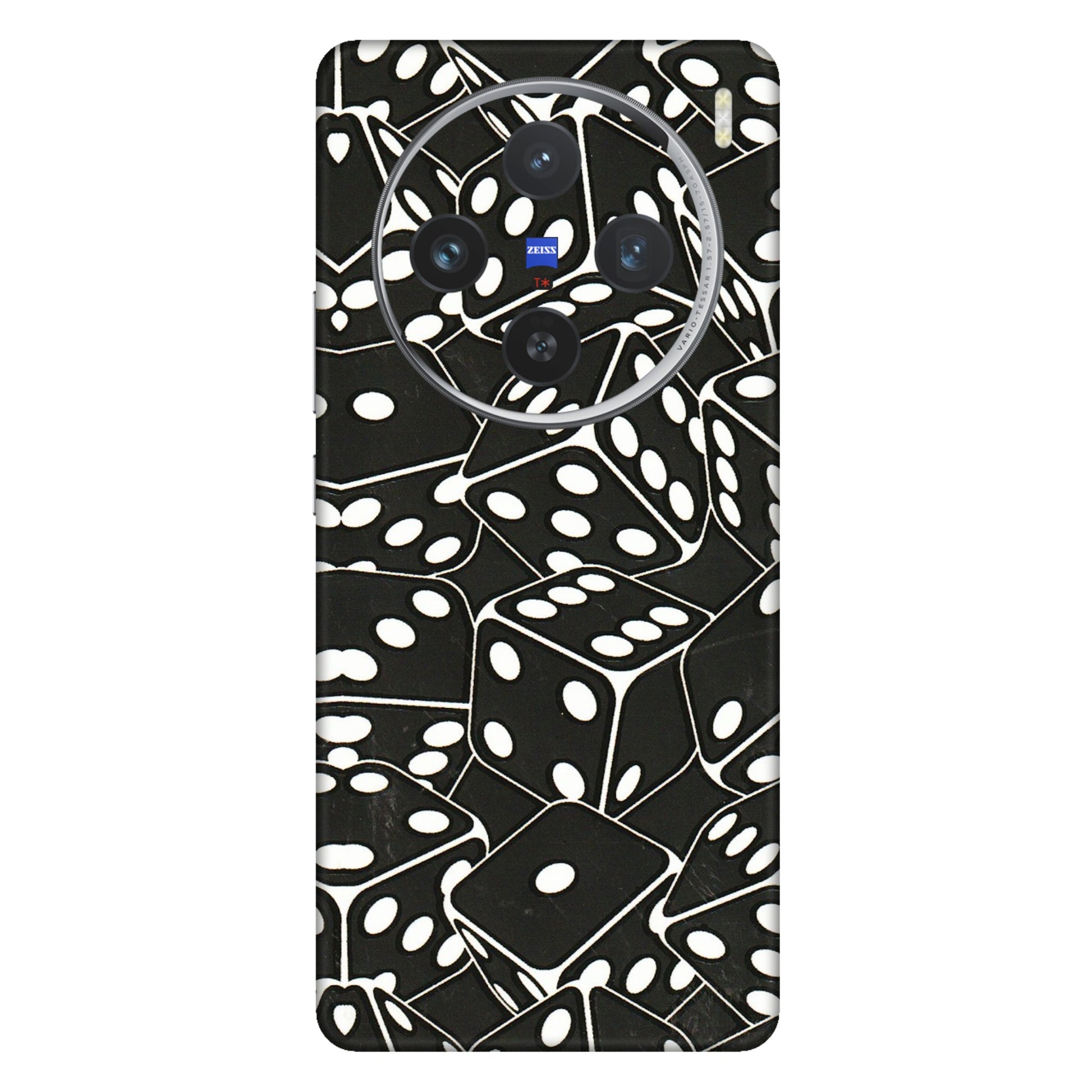 VIVO Z/V/X/T/U/S Series Phone Skins (All Models) - Big Black Dices - 3D Embossed Finish (L-106) Vivo X100 (5G)