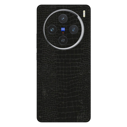 VIVO Z/V/X/T/U/S Series Phone Skins (All Models) - Snake Leather Black - 3D Embossed Finish (L-107) Vivo X100 (5G)