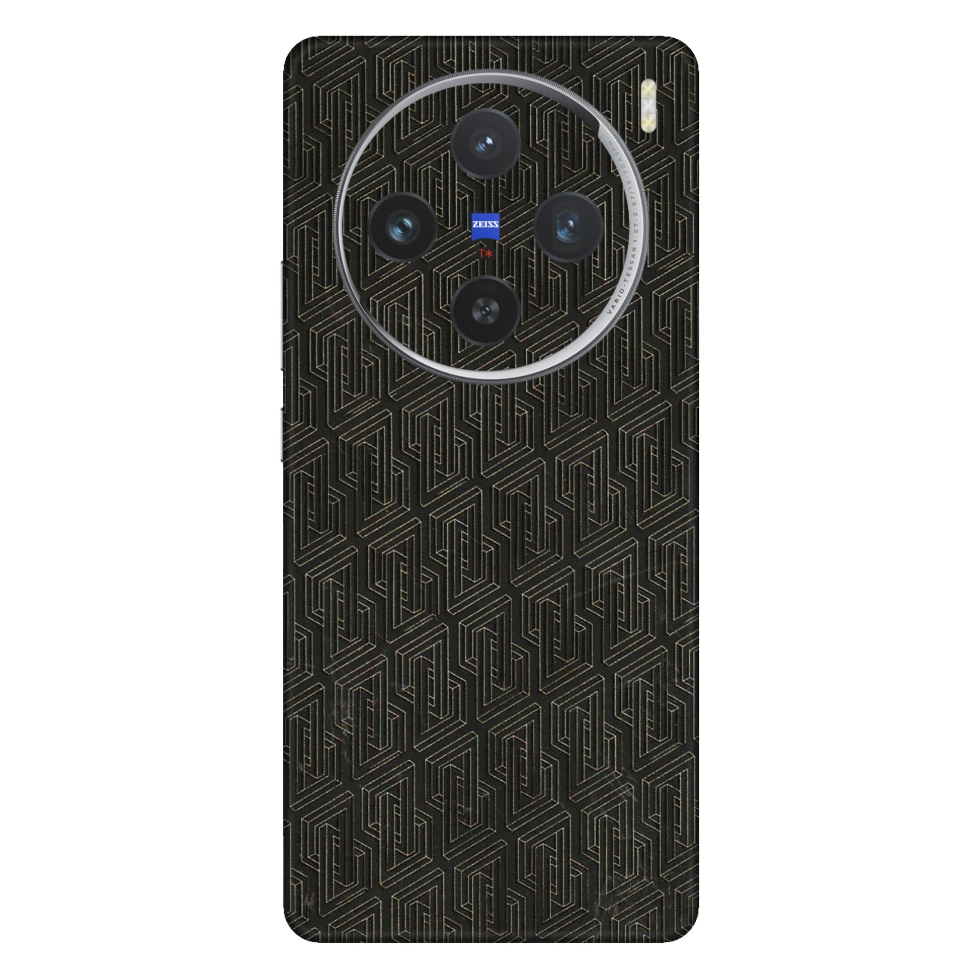 VIVO Z/V/X/T/U/S Series Phone Skins (All Models) - Black Abstract Pattern - 3D Embossed Finish (L-117) Vivo X100 (5G)