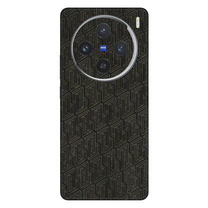VIVO Z/V/X/T/U/S Series Phone Skins (All Models) - Black Abstract Pattern - 3D Embossed Finish (L-117) Vivo X100 (5G)