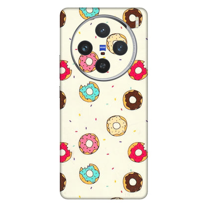 VIVO Z/V/X/T/U/S Series Phone Skins (All Models) - Mini Donuts Doodle Art - 3D Embossed Finish (L-122) Vivo X100 (5G)