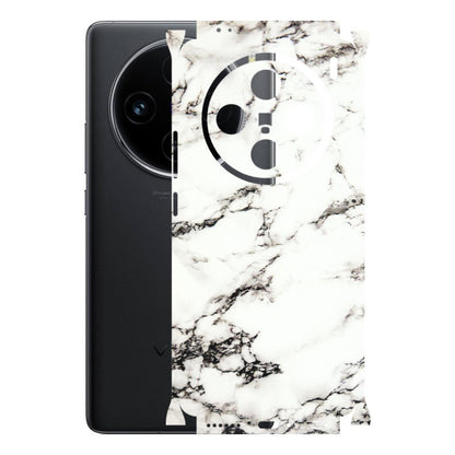 VIVO Z/V/X/T/U/S Series Phone Skins (All Models) - Black and White Marble Texture - 3D Embossed Finish (L-124) Vivo X100 (5G)
