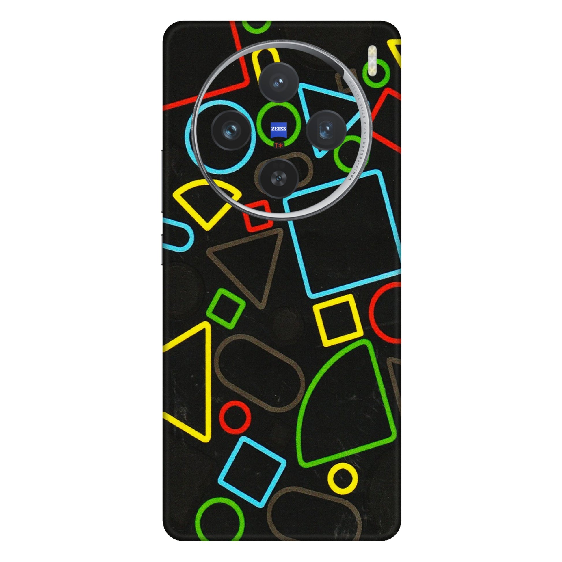 VIVO Z/V/X/T/U/S Series Phone Skins (All Models) - Black Shapes - 3D Embossed Finish (L-131) Vivo X100 (5G)