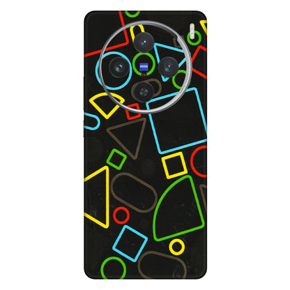 VIVO Z/V/X/T/U/S Series Phone Skins (All Models) - Black Shapes - 3D Embossed Finish (L-131) Vivo X100 (5G)
