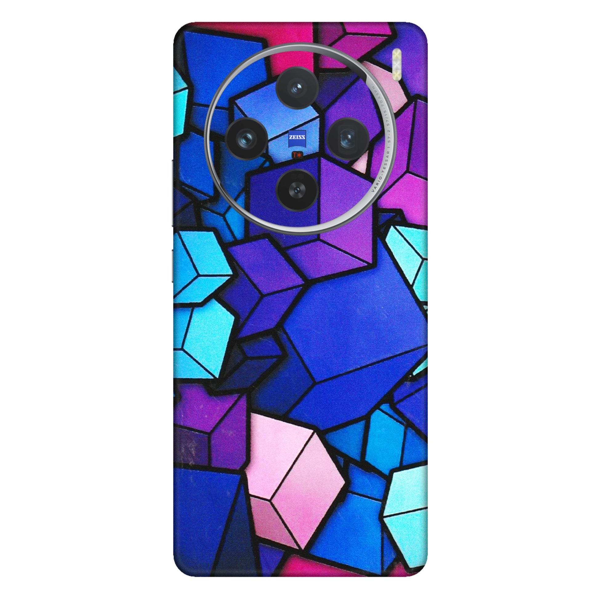 VIVO Z/V/X/T/U/S Series Phone Skins (All Models) - Cube Doodle - 3D Embossed Finish (L-141) Vivo X100 (5G)