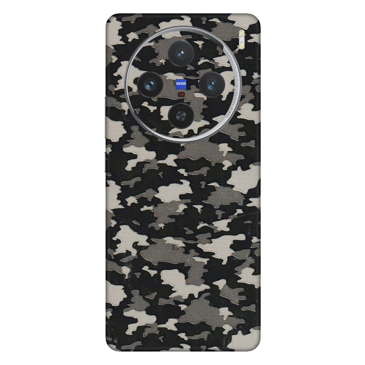VIVO Z/V/X/T/U/S Series Phone Skins (All Models) - Black/Grey Camoflaunge - 3D Embossed Finish (L-142) Vivo X100 (5G)