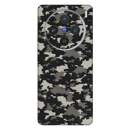 VIVO Z/V/X/T/U/S Series Phone Skins (All Models) - Black/Grey Camoflaunge - 3D Embossed Finish (L-142) Vivo X100 (5G)