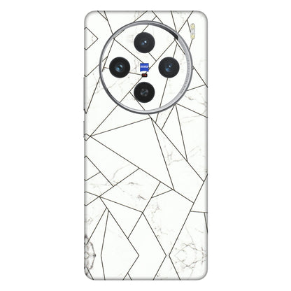 VIVO Z/V/X/T/U/S Series Phone Skins (All Models) - Luxury White Marble Effect - 3D Embossed Finish (L-168) Vivo X100 (5G)