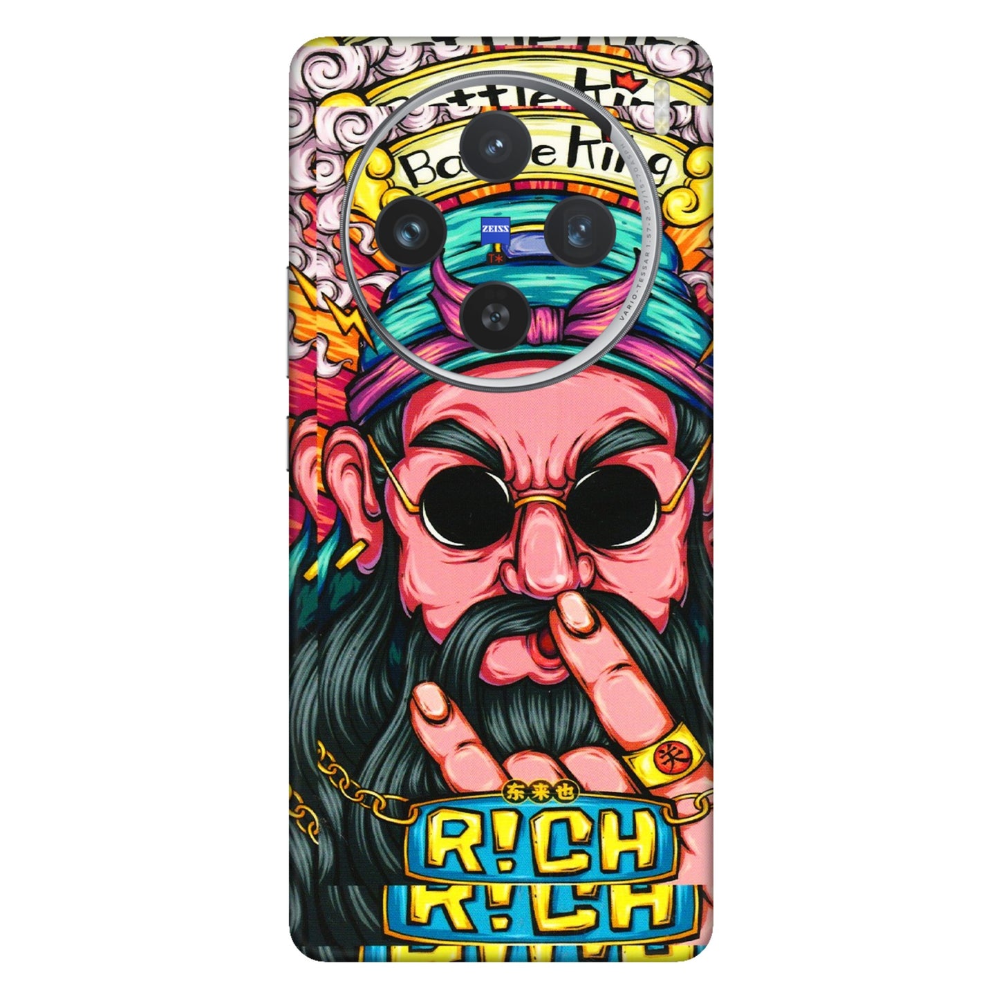 VIVO Z/V/X/T/U/S Series Phone Skins (All Models) - Battle King Dude Face - 3D Embossed Finish (L-178) Vivo X100 (5G)