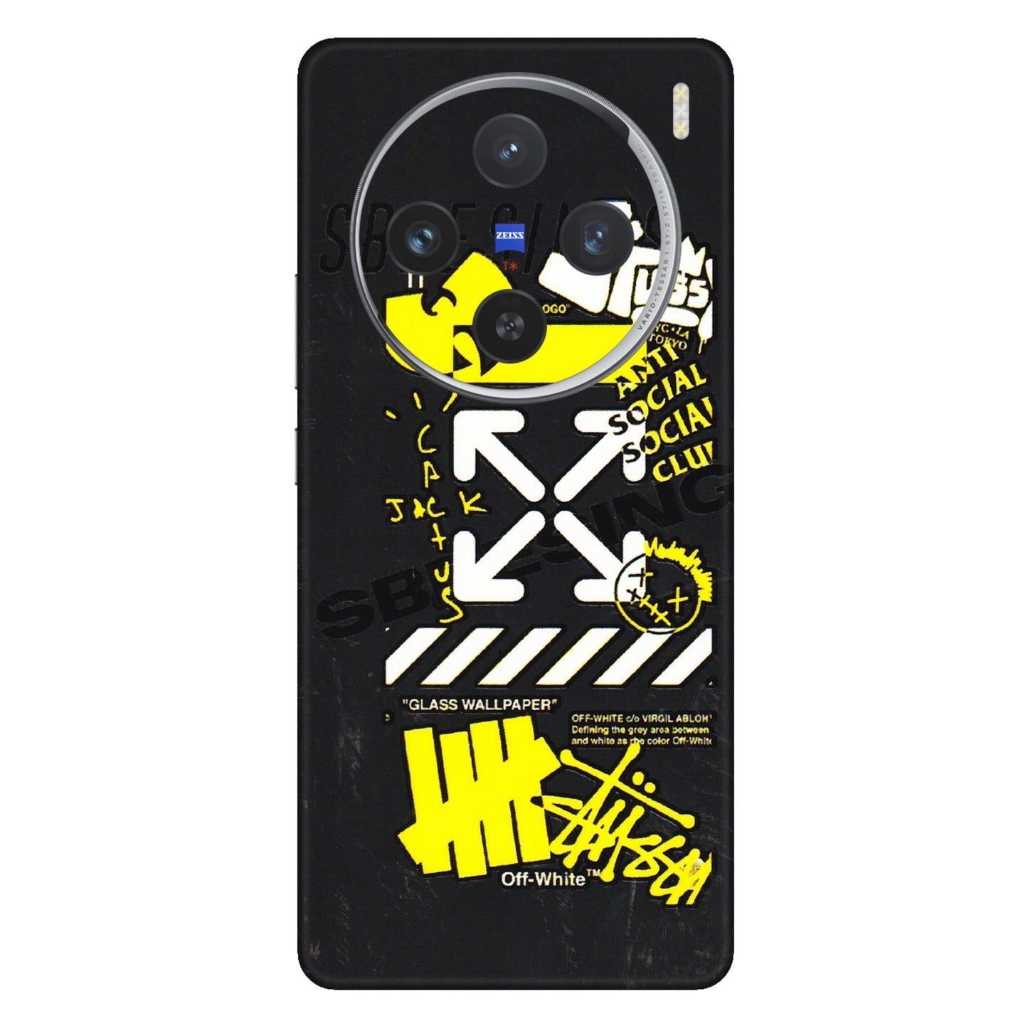 VIVO Z/V/X/T/U/S Series Phone Skins (All Models) - Anti Social Graffiti - 3D Embossed Finish (L-198) Vivo X100 (5G)