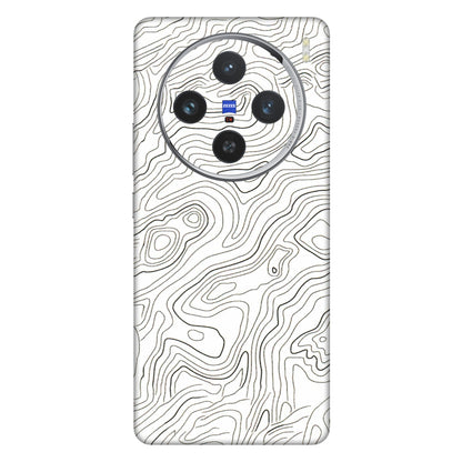 VIVO Z/V/X/T/U/S Series Phone Skins (All Models) - White Black Swirls - 3D Embossed Finish (L-219) Vivo X100 (5G)